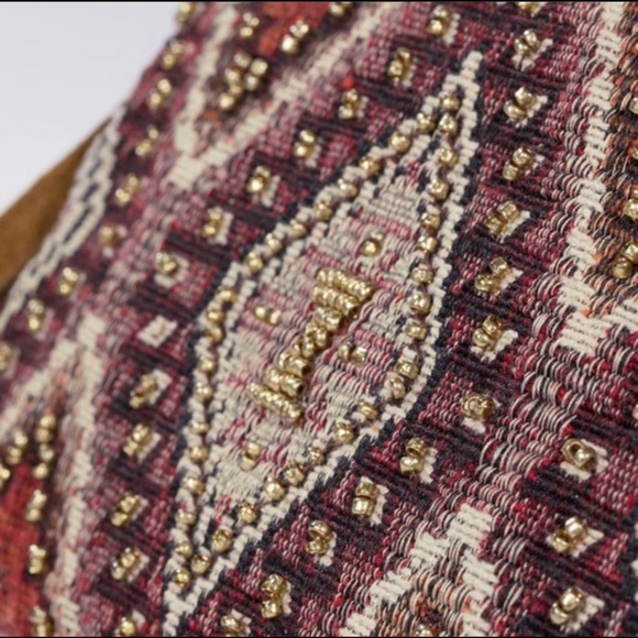 Suede Leather Wristlet with Tribal Ikat Pattern - Picture 3 of 6